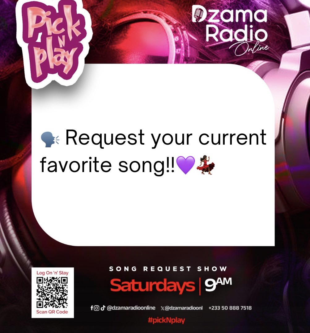 DzamaRadioOnl's tweet photo. #PickNPlay w/ @TheRealNaaDzama
9am today on DzamaRadio online
https://t.co/QWq3CKCkva https://t.co/0mzinlvHhs
