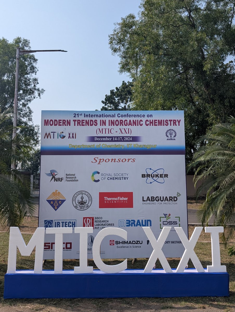 Modern Trends in Inorganic Chemistry XXI (@mtic_iitkgp) on Twitter photo We extend our heartfelt gratitude to our sponsors. Your contribution is vital in bringing together global experts, fostering innovation, & advancing inorganic chemistry. #MTIC2024 <a href="/IITKgp/">IIT Kharagpur🇮🇳</a> <a href="/RoySocChem/">Royal Society of Chemistry</a> <a href="/bruker/">Bruker</a> <a href="/ACSPublications/">ACS Publications</a> <a href="/thermofisher/">Thermo Fisher</a> <a href="/MBRAUNsolutions/">MBRAUN</a> <a href="/shimadzussi/">Shimadzu Scientific</a> We extend our heartfelt gratitude to our sponsors. Your contribution is vital in bringing together global experts, fostering innovation, & advancing inorganic chemistry. #MTIC2024 <a href="/IITKgp/">IIT Kharagpur🇮🇳</a> <a href="/RoySocChem/">Royal Society of Chemistry</a> <a href="/bruker/">Bruker</a> <a href="/ACSPublications/">ACS Publications</a> <a href="/thermofisher/">Thermo Fisher</a> <a href="/MBRAUNsolutions/">MBRAUN</a> <a href="/shimadzussi/">Shimadzu Scientific</a>