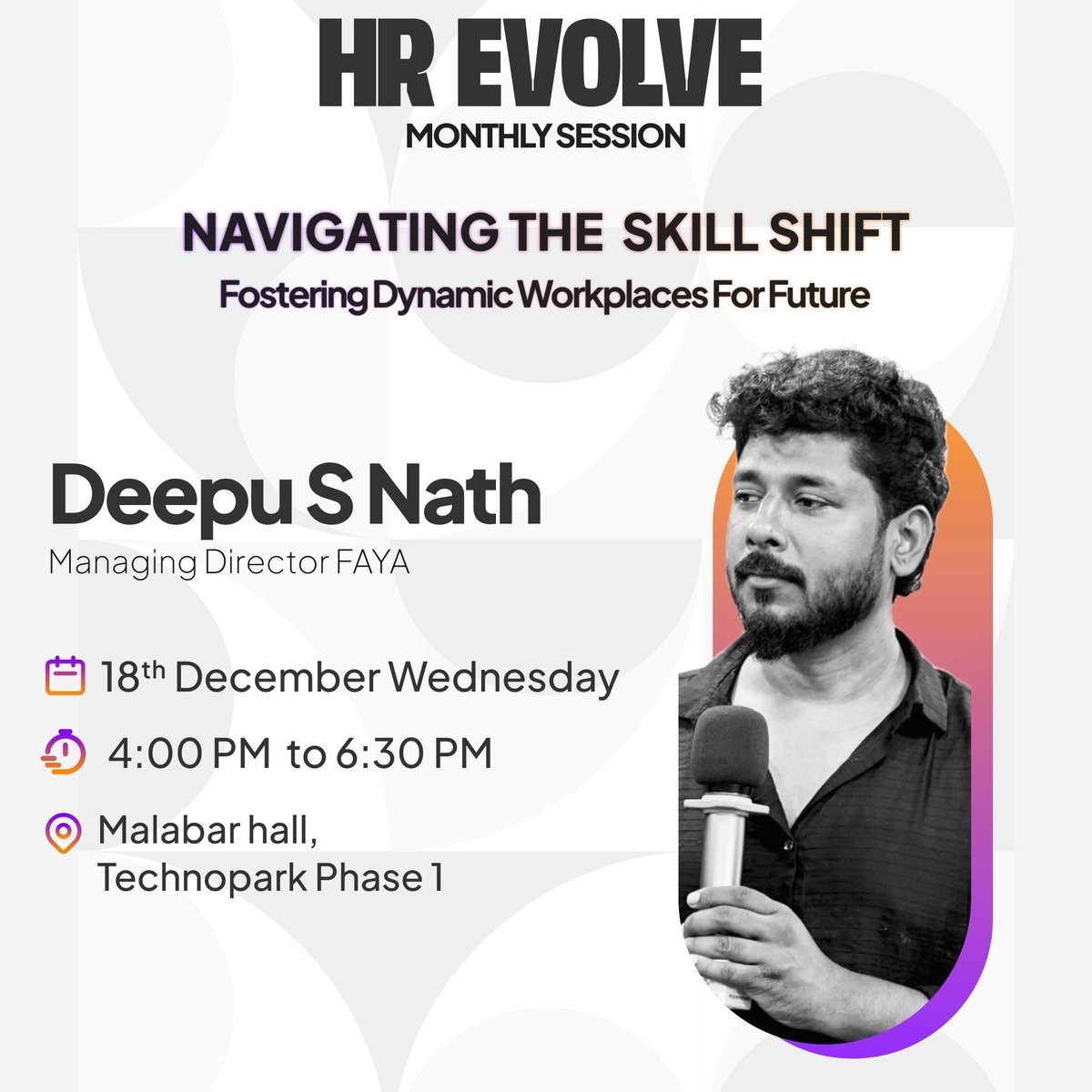 🚀 Shape the Future of Work!

Join Deepu S Nath (MD, FAYA) on “Navigating the Skill Shift”.
🗓️ 18th Dec | ⏰ 4–6:30 PM
📍Malabar Hall, Technopark
🎯Learn to bridge skill gaps and build dynamic teams.
🔗 Register now: mulearn.org/r/hr-workshop
#HREvolve #FutureOfWork #hr #skillshift