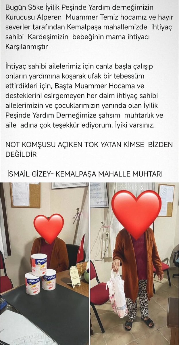 “Komşusu açken tok yatan bizden değildir”

#sökeiyilikpeşindeyardımderneği
#iyilikpeşinde
#yardım #iyilik