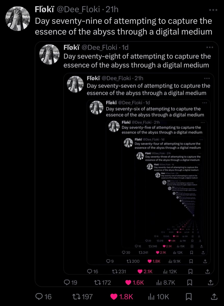 Dee_Floki's tweet image. Day eighty of attempting to capture the essence of the abyss through a digital medium