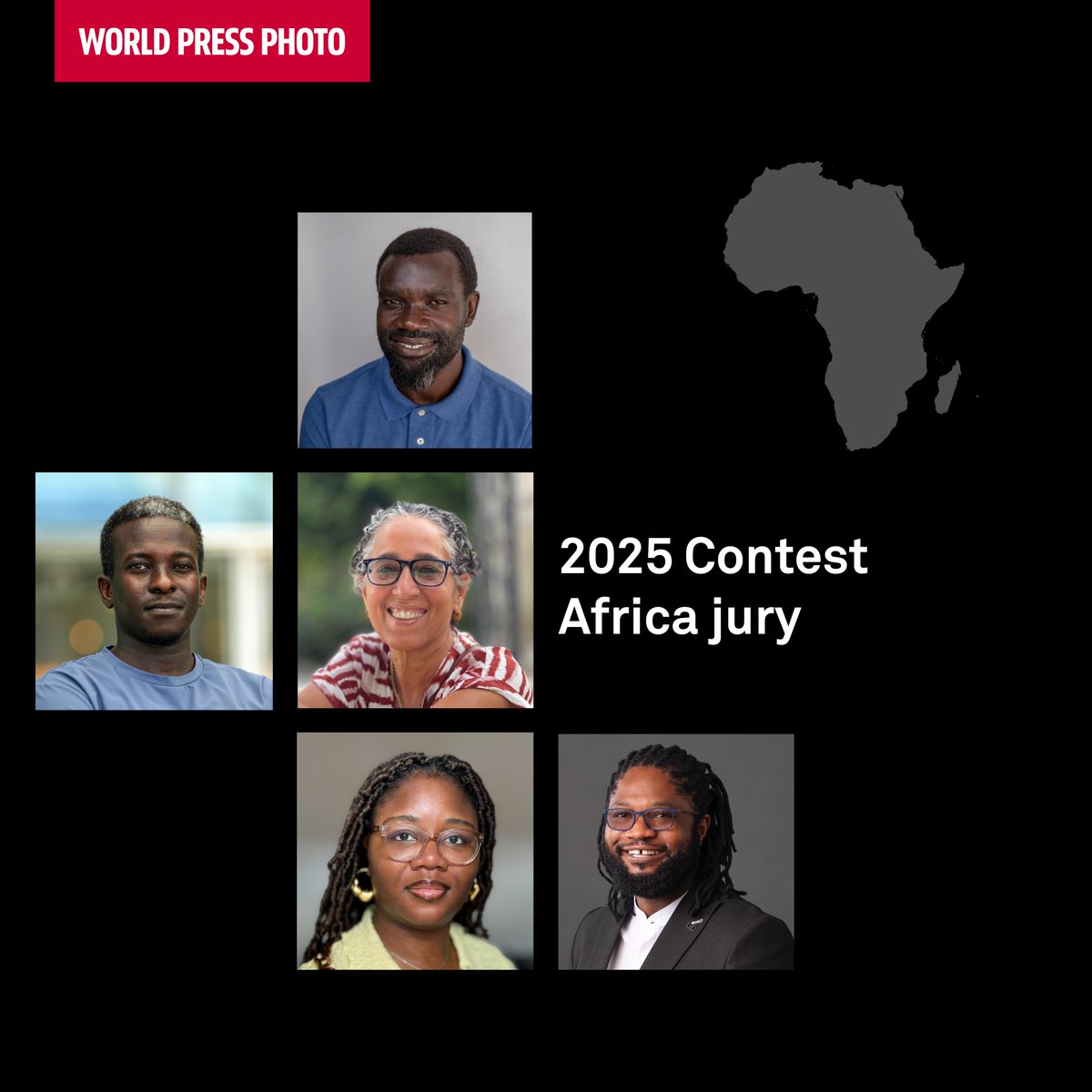 Meet the #WPPh2025 Contest jury members for Africa! Anne Nwakalor, Edward Echwalu, Randa Shaath, Tsvangirayi Mukwazhi, and the chair, Ala Kheir (<a href="/AlaKheir/">Ala Kheir</a>) will review the entries from the Africa region. Read more: worldpressphoto.org/contest/2025/j…