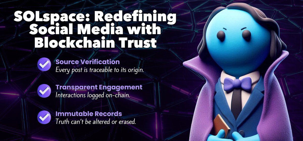 🌍 In a world full of misinformation, SOLspace steps up as the solution! 

Using blockchain tech, it integrates source verification and transparent engagement to build trust and accountability.

📖 Read our Medium about it here: medium.com/@team_94982/ho…

#DeFi #SOLANA $SOL $SOUL
