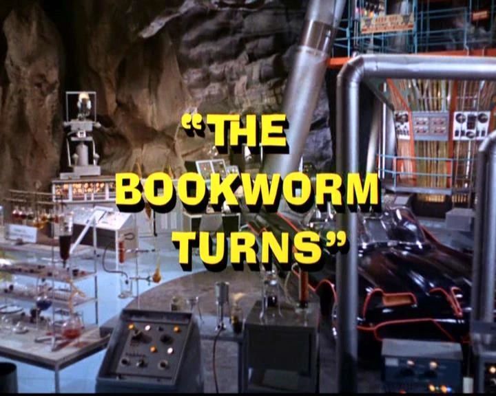 TalkingPicsTV's tweet photo. The Dynamic Duo battle the villainous 🐛 Bookworm!

9am 🦇 BATMAN (1966) 🦇 starring #AdamWest #BurtWard #RoddyMcDowell 
Premiere episode: 'The Bookworm Turns' #TPTVsubtitles https://t.co/P2gICPu39h