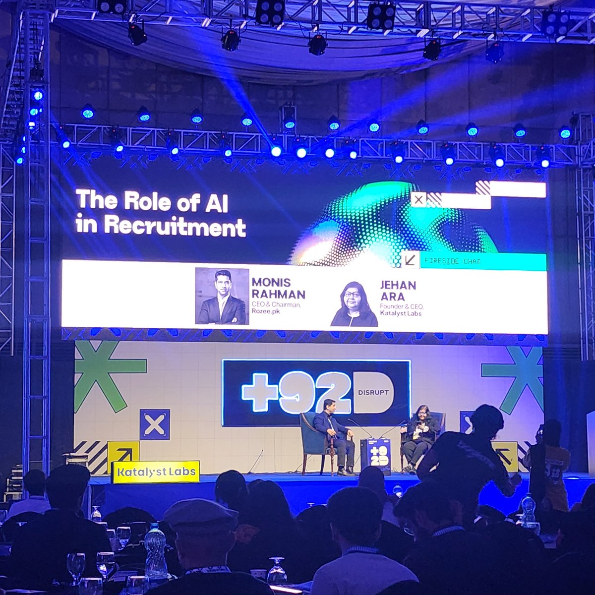 Foosa25's tweet photo. Fireside Chat: The Role of Al in
Recruitment Monis Rahman,CEO &amp;
Chairman - what an insightful discussion about AI revolutionizing Rozee PK's process @rozeepk_jobs @jehan_ara
#92disrupt, #plus92disrupt #forthefounderinyou #katalystlabs @LabsKatalyst https://t.co/RrjNgs07lK