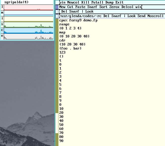 ShannAurelle's tweet image. Currently testing forsp9 through all examples in my #9front setup. Forsp9 btw is a port of forsp from standard C to Plan 9 C.