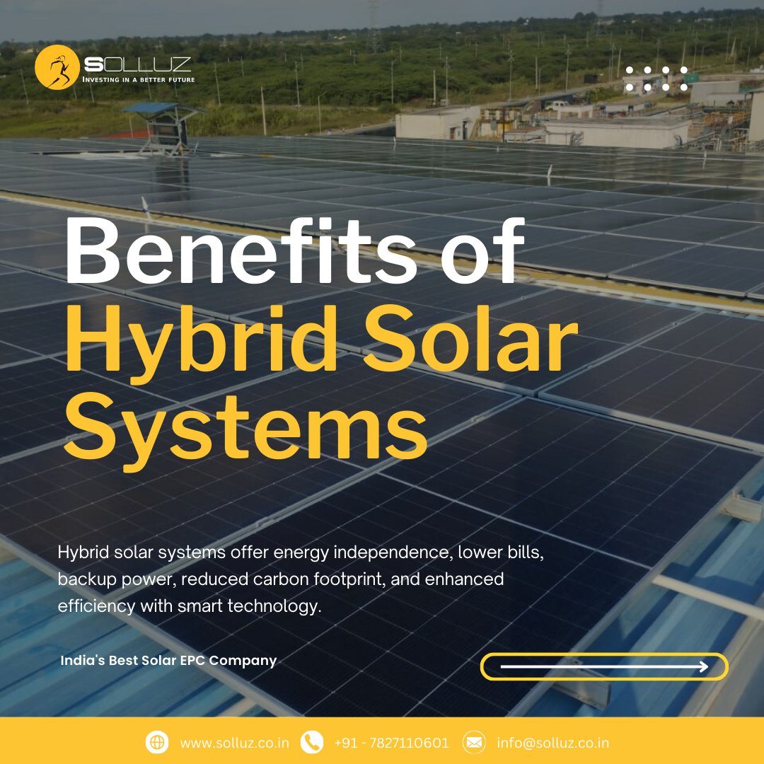 Solluz_Energy's tweet photo. Struggling with high energy bills or worried about power outages? Discover the game-changing benefits of hybrid solar systems – a smarter way to power your home or business with cost savings and energy independence!
#HybridSolarSystems #SolarEnergyIndia #EnergyIndependence https://t.co/VNEUmM3QHM