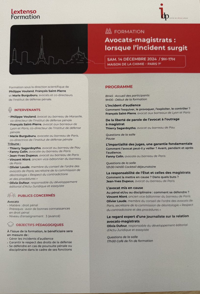 mboissavy's tweet photo. ⁦@idp_Marseille⁩ #Avocats #Magistrats : lorsque l’incident surgit! #DéfensePénale https://t.co/cjaSjYcBoV