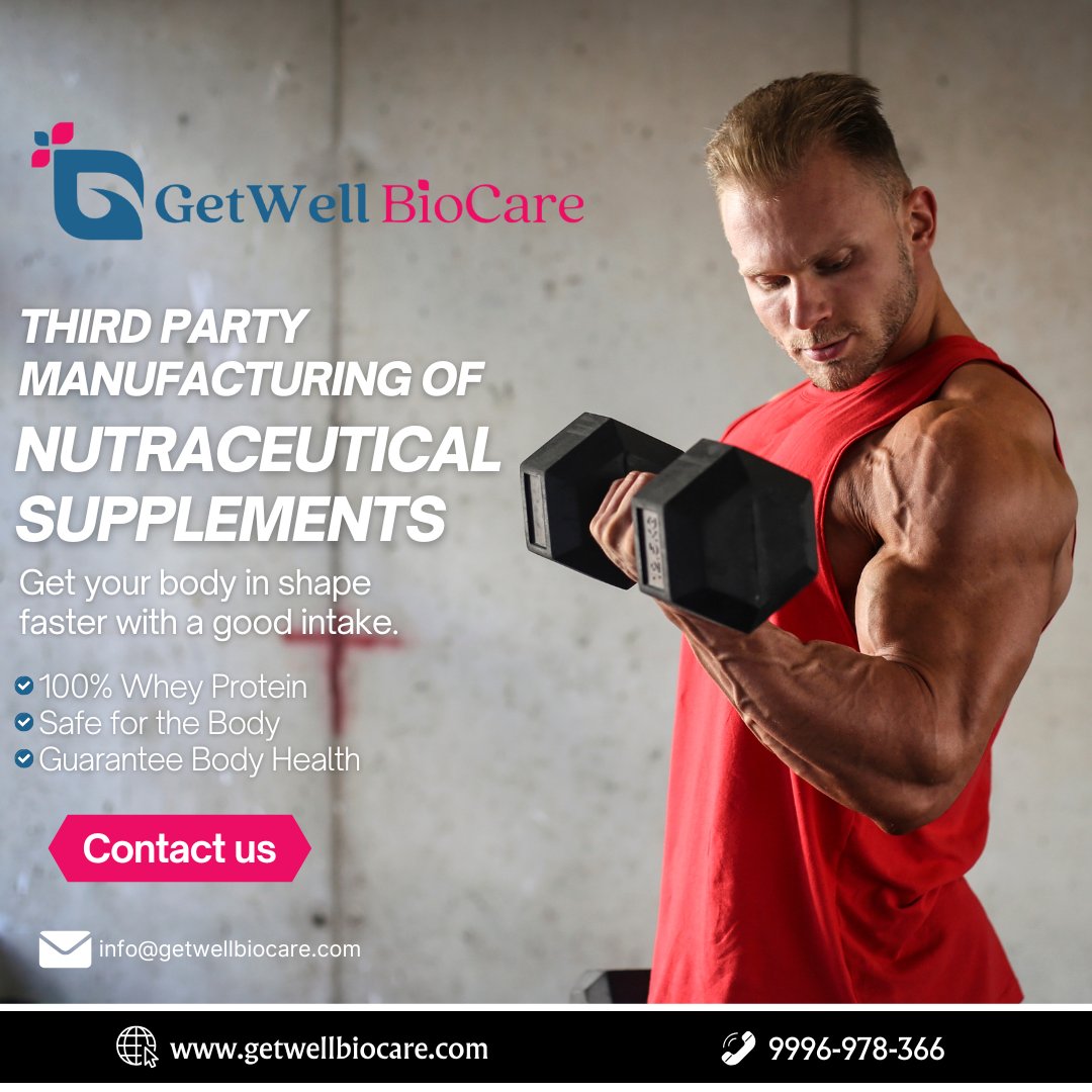getwellbiocare's tweet image. "Fueling fitness, one supplement at a time! 💪🇮🇳 As India’s trusted third-party sports nutrition manufacturing partner, we bring your brand's vision to life with precision, quality, and innovation.
..
..
#MadeInIndia #SportsNutrition #FuelYourBrand #ThirdPartyManufacturing