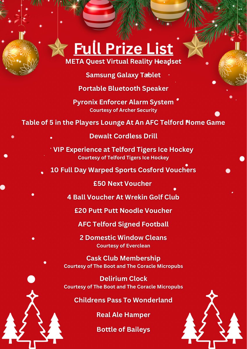 Don’t forget to pick up your raffle tickets today. These are available from the West Stand Concourse or the Club Shop. 

Online sales are still open below:
checkout.square.site/merchant/MLB17…