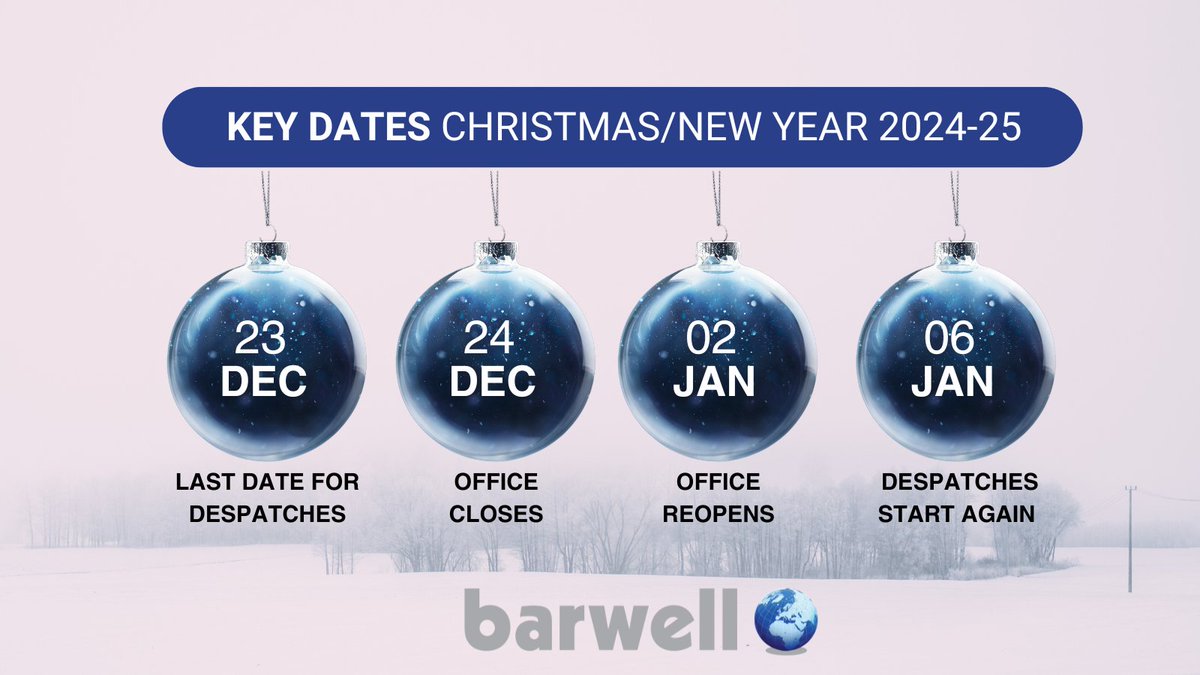 The festive season is getting closer! Please find below details of our opening hours over the holiday period. #MerryChristmas