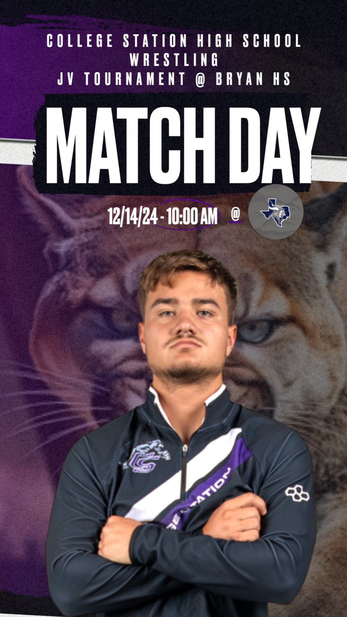 CSHS Cougar Wrestling (@wrestling_cshs) on Twitter photo JV tournament today at Bryan High. Wrestling starts at 10:00 a.m. Come support your Cougar Wrestlers!
<a href="/CSHSCougarClub/">CSHS Cougar Club</a> <a href="/CSISDAthletics/">College Station ISD Athletics</a> <a href="/J_Grimes00/">Justin R Grimes</a> <a href="/PryorStoney/">Stoney Pryor</a> JV tournament today at Bryan High. Wrestling starts at 10:00 a.m. Come support your Cougar Wrestlers!
<a href="/CSHSCougarClub/">CSHS Cougar Club</a> <a href="/CSISDAthletics/">College Station ISD Athletics</a> <a href="/J_Grimes00/">Justin R Grimes</a> <a href="/PryorStoney/">Stoney Pryor</a>