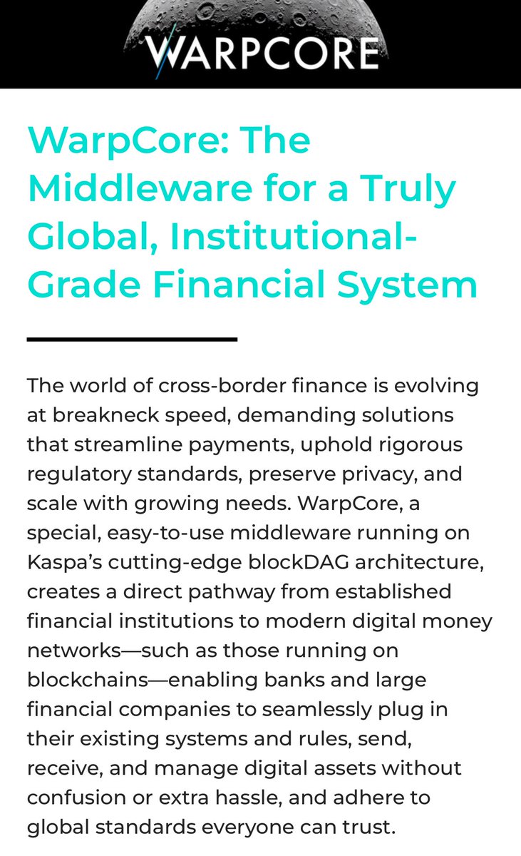 VinnyandTheDoge's tweet image. The future is now. 💫$KAS #Kaspa #WarpCore #GlobalFinance
