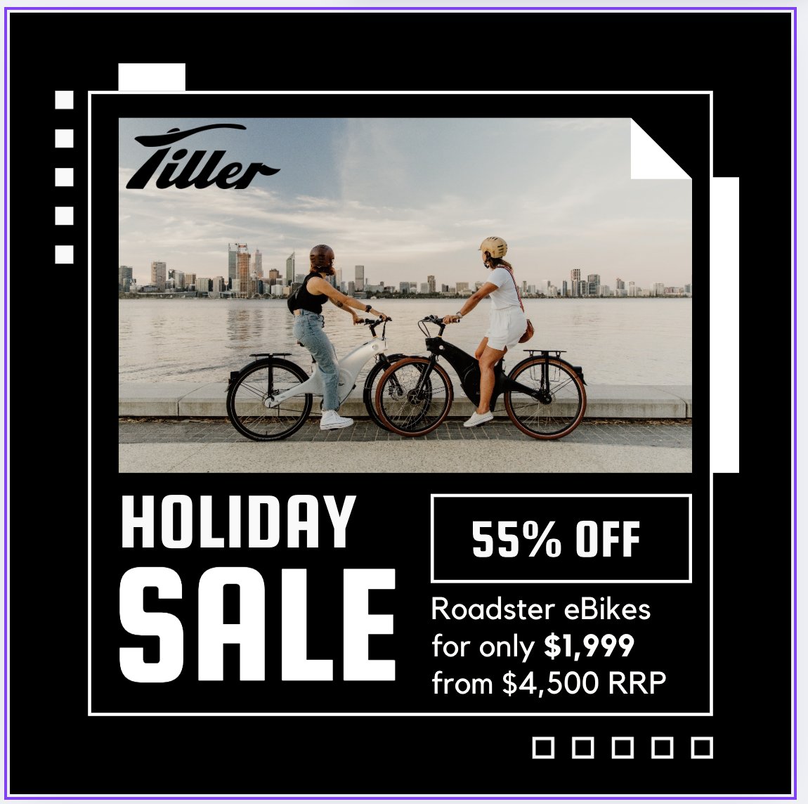 🎉 Holiday Sale Alert! 🎉

🚴‍♂️ The Roadster is now 𝐒𝐋𝐀𝐒𝐇𝐄𝐃 𝐛𝐲 𝟓𝟓% – from $4,500 to just $1,999! 🚴‍♀️

Take advantage of this limited-time offer and bring home the perfect ride for style, speed, and adventure this holiday season. 🎁

🔥 While stocks last – order now! Don’t
