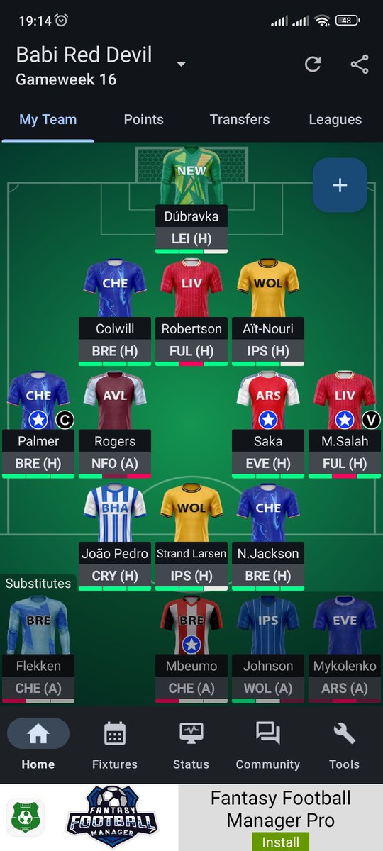 prashantasubedi's tweet photo. GW 16 🔒
Steele ➡️ Dúbravka
Flekken stays 🤦
Gabriel ➡️ Robertson ( 😝 Punt)
🧢 Ice 🥶❄️
OR 🌎: 164k
Mbeumo on bench , hope doesnt go bad . Didnt go for Isak cuz i trust all my three strikers playing home 😃
#FPLCommunity
Good 🤞 luck 🍀 my #FPL mates 🤞
#FPLcartel https://t.co/iInlINkHd7