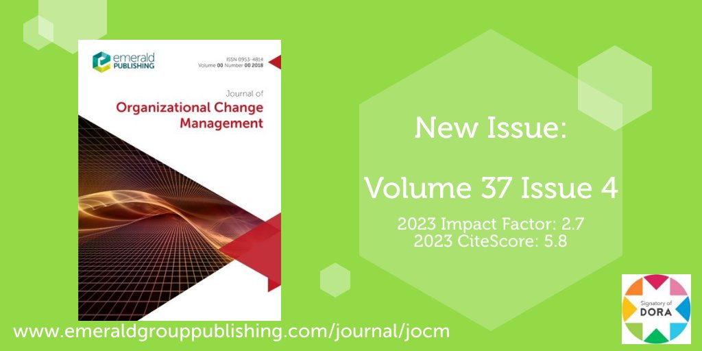 📢 Journal of Organizational Change Management presents their new issue: Volume 37 Issue 6. Now available to access on Emerald Insight: bit.ly/3DiMJPe