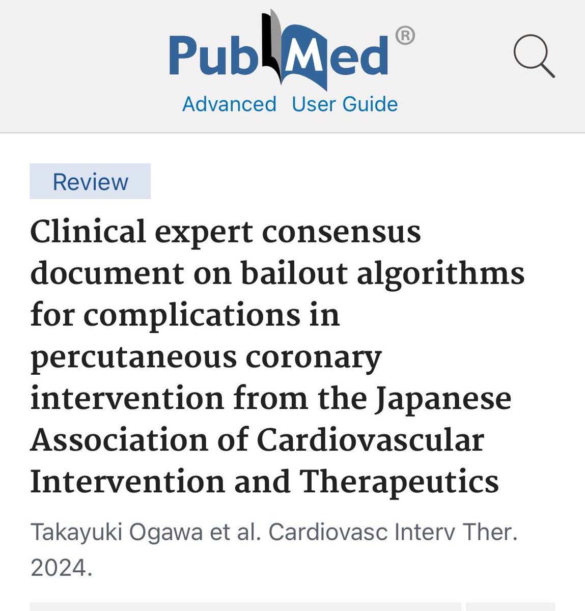1/2 👍”Never walk into a Cath Lab you (and your patient) can’t walk out of”: Clinical expert consensus document on bailout algorithms for complications 💥 in percutaneous coronary intervention: 🔗 pubmed.ncbi.nlm.nih.gov/39627466/…