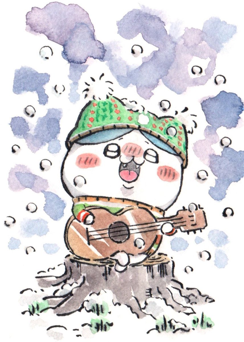 雪舞う夜のひとりごつ❄️
#ちいかわファンアート
