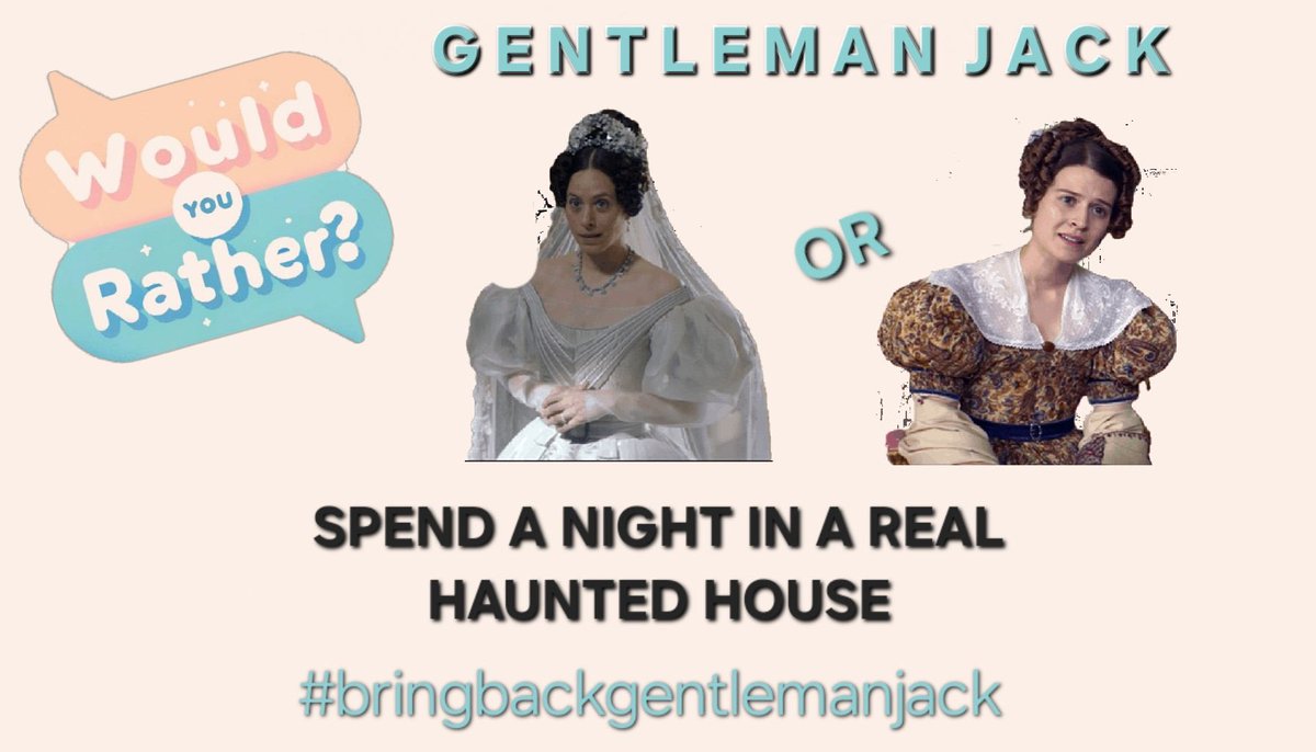 Gentleman Jack - Would You Rather 
Saturday Part 02
#BringBackGentlemanJack <a href="/BBC/">BBC</a> <a href="/LookoutPointTV/">Lookout Point TV</a>