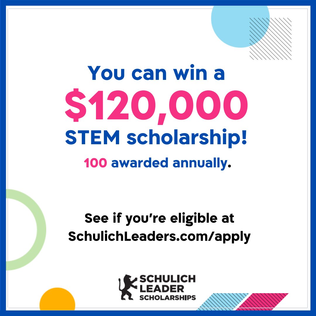 Want to win a $120,000 undergraduate #STEM scholarship?! 

#SchulichLeader #scholarships nomination deadline is January 29, 2025! 

Learn more about our program and see if you’re eligible: schulichleaders.com/apply 

#LeadersGonnaLead #Science #Technology #Engineering #Math