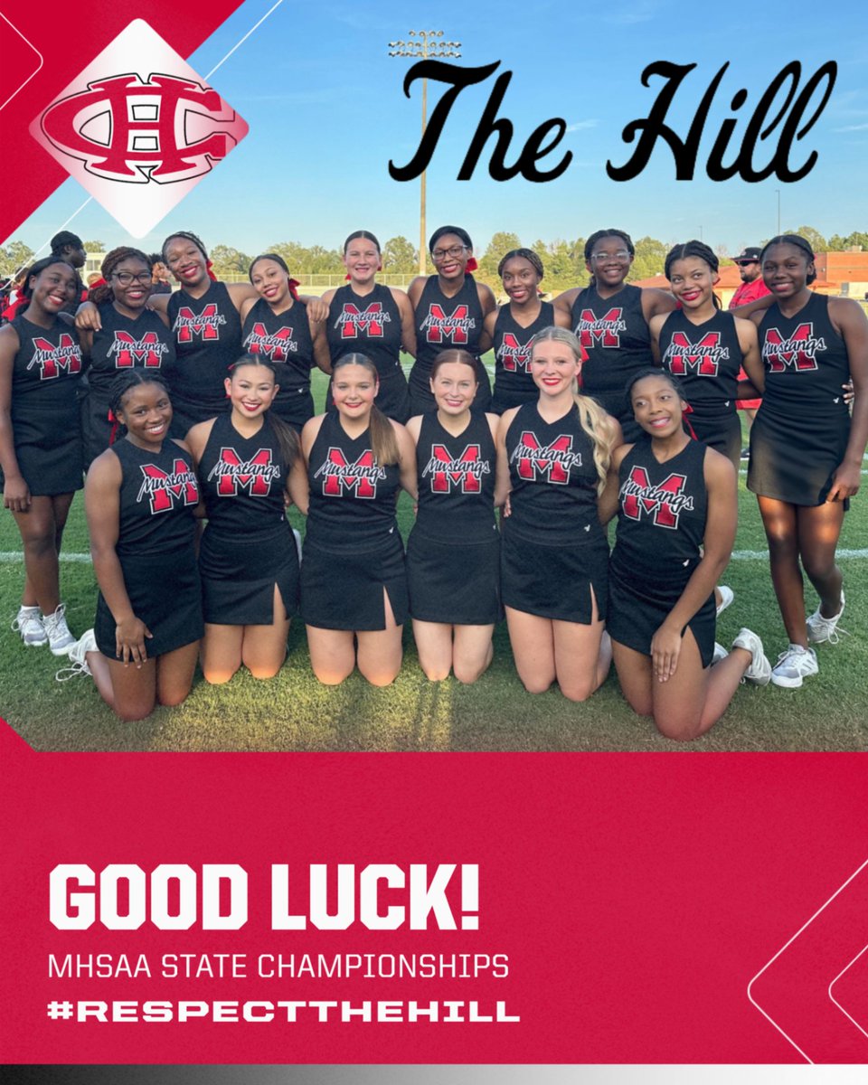 GOOD LUCK to @CHMustang_cheer as they travel to Jackson to compete in the MHSAA State Championships!!! #KirkRD