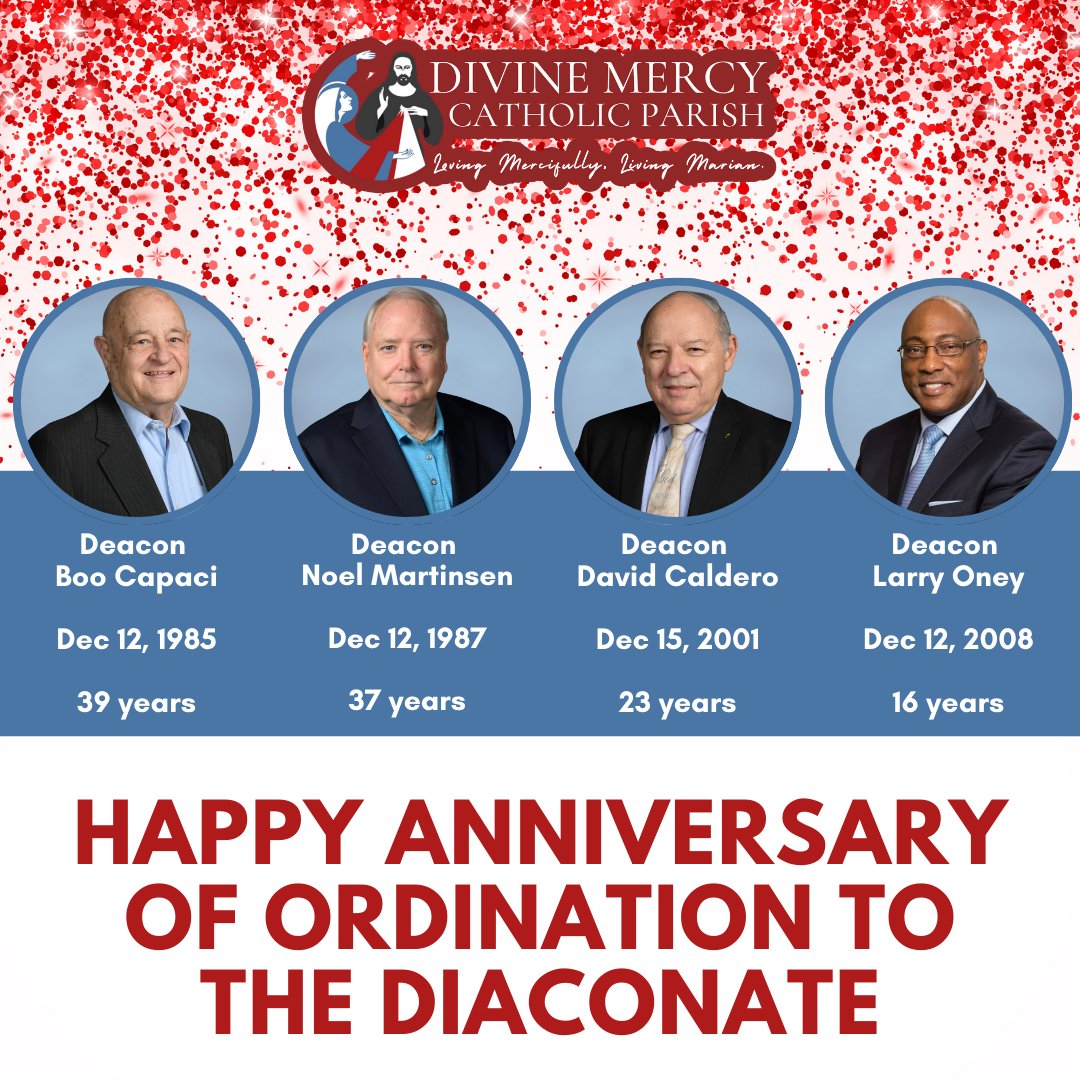 Happy Anniversary to our wonderful Deacons as you celebrate your ordination to the diaconate!