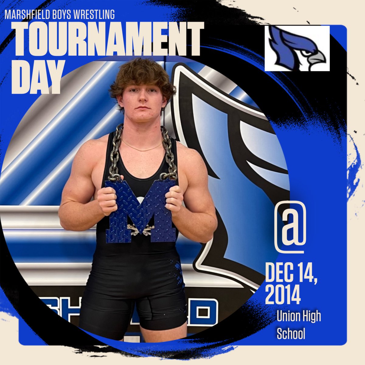 TOURNAMENT DAY: Marshfield Boys Wrestling will be over by STL today in the Union Tournament with over 20 other schools. #tcob