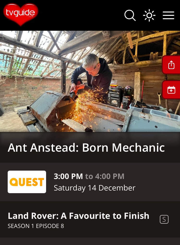 Darren Collins (@classiccarguru1) on Twitter photo 1 hour warning folks
2nd chance to see #BornMechanic Series1 finale today 3pm on <a href="/QuestTV/">Quest</a> or stream on <a href="/discoveryplus/">discovery+</a> 
Our biggest restoration, teardown & rebuild of the series sorting out some major rust issues on a rare low mileage #LandRover 😎
Enjoy 1 hour warning folks
2nd chance to see #BornMechanic Series1 finale today 3pm on <a href="/QuestTV/">Quest</a> or stream on <a href="/discoveryplus/">discovery+</a> 
Our biggest restoration, teardown & rebuild of the series sorting out some major rust issues on a rare low mileage #LandRover 😎
Enjoy