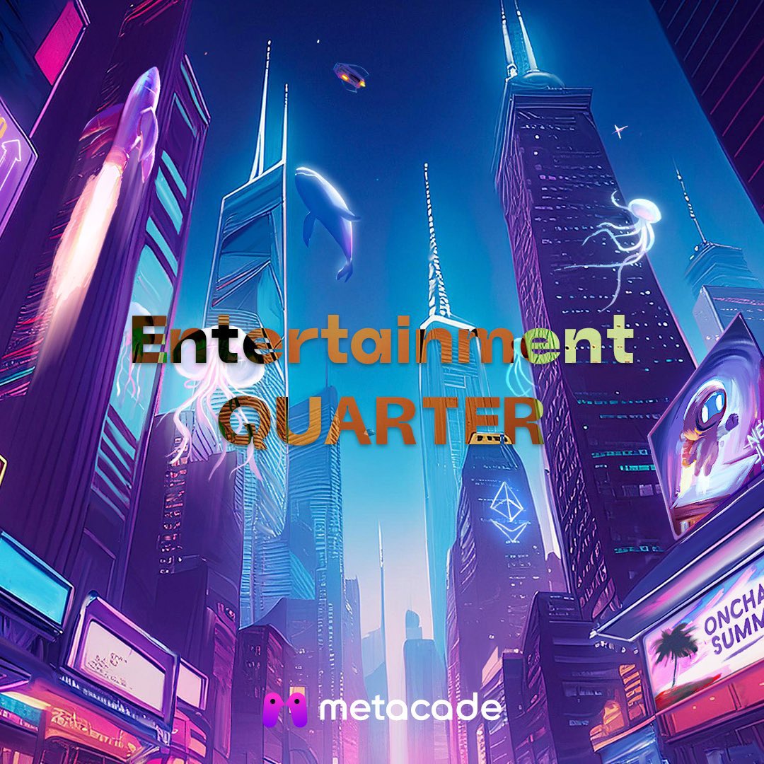 Welcome to the Entertainment Quarter, a part of the Metacade Gaming Ecosystem 🎮🏆

Play and Earn Onchain 🕹️ Building on @Base 🛡️

Let’s take a tour ⤵️🧵 $MCADE