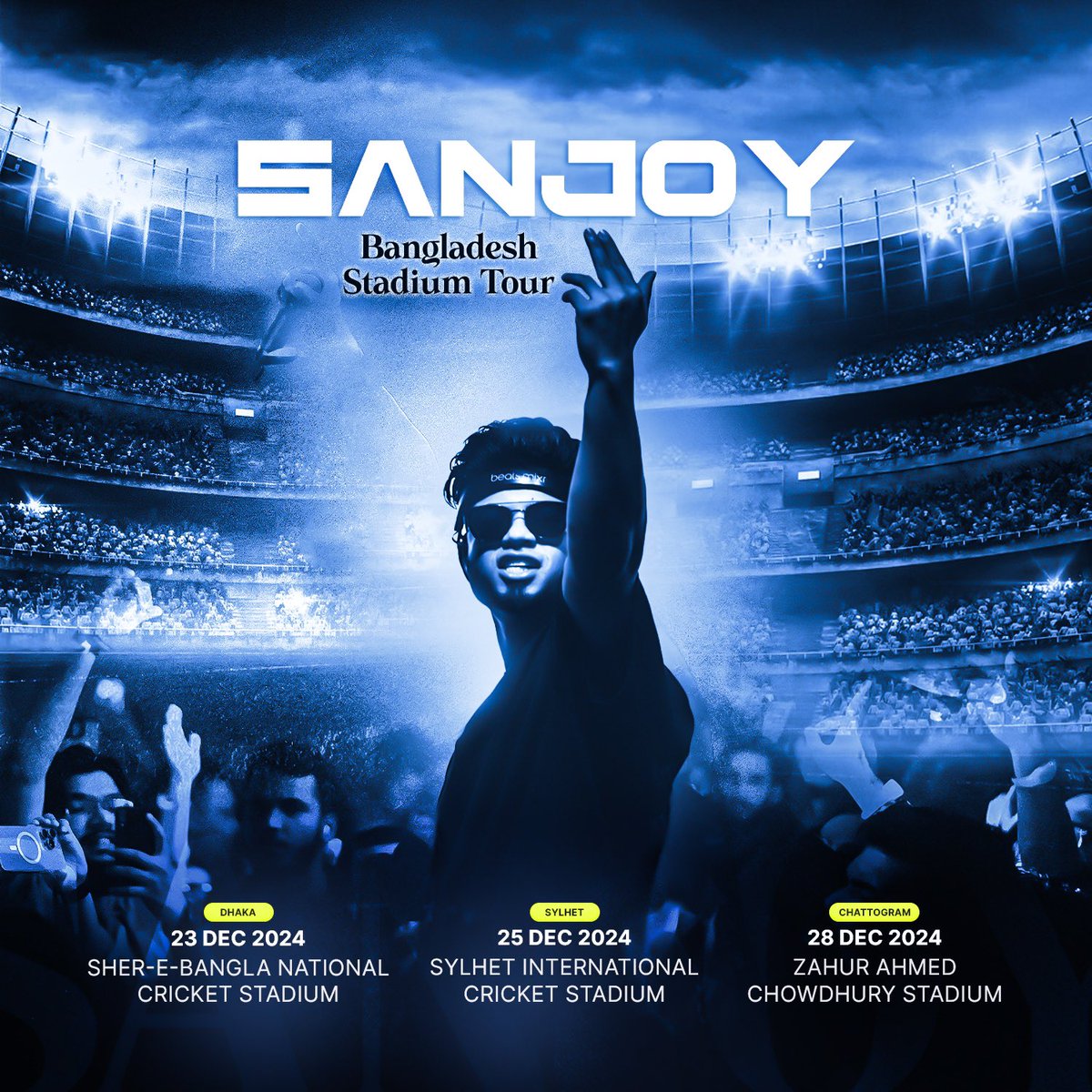 Sanjoy stadium tour - Bangladesh 

Pinching myself as I write this…
This isn’t just my dream come true—it’s a huge moment for all of you who’ve supported me along the way.
My first-ever stadium tour is happening, and I can’t wait to see you all in Dhaka, Sylhet, and Chittagong