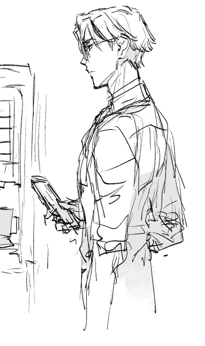 確か…自分のせいでクリスタの保存がうまくできなくて一回地球破壊してから現実逃避に描いた絵だったような気がする

コーヒーができるのを待つ成田 