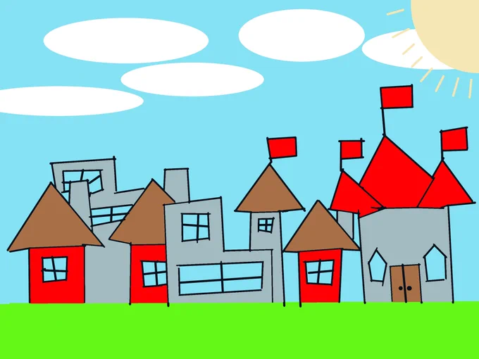 子が描いた絵です。2枚目のように、誰か、誰でもいいから、自分のキャラとかなんとかを合成して欲しいらしいです。…どなたか、何か描いてくれませんか? 