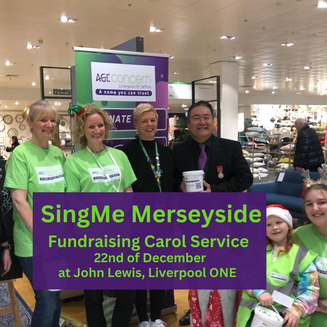 We’re so excited to team up with <a href="/SingMeMersey/">SingMe Merseyside</a>  and <a href="/JohnLewisRetail/">John Lewis & Partners</a> for a fundraising carol service like no other! 🎤 Pop by for an hour of beautiful festive singing and soak up the Christmas spirit while supporting a vital cause. 
#LiverpoolCharity #OlderAdultSupport