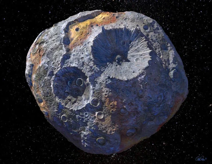 ルナツーって小惑星プシケだと思ってる。いくらか資源を使ってるので目減りしてるのだろう※これはCG画像 