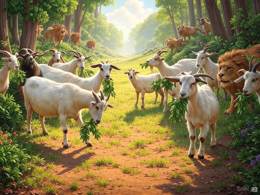 bankaffairs's tweet photo. @HPhobiaWatch 🐐 Some want to be goats, 🦁 some want to be lions. Let the goats eat leaves—why stop there? Skip cooking too; save resources and maintain raw life. Soon, u’ll all be perfect goats… without horns. Meanwhile, the lions keep roaring and running the world. #RawWisdom #GoatLife https://t.co/rxrsk59M7x