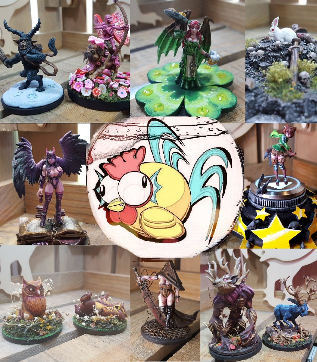 Roosterfish_'s tweet photo. #artvsartist2024 
Not too much this year but there was a lot going on.  By my count 12 miniatures this year (counting Jason). #art #horror #cryptids #dnd #dungeonsanddragons #minipainter #crafting #fantasy https://t.co/VbiCQh06rN