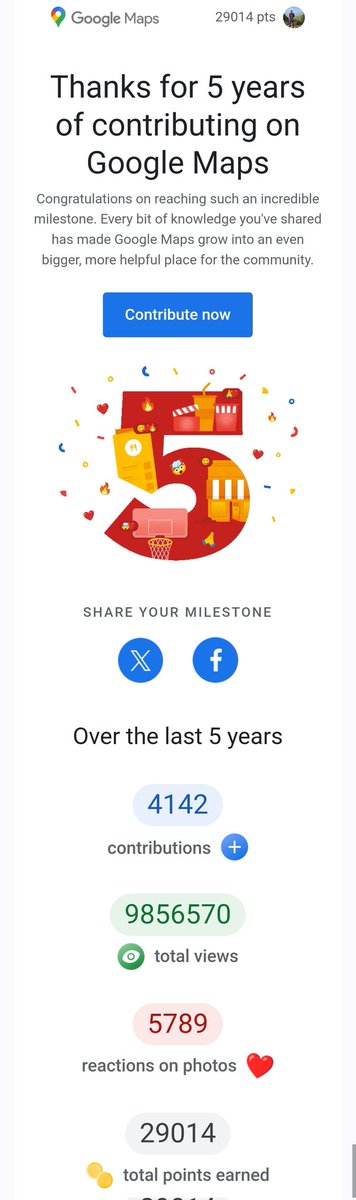 Imrajrishi_'s tweet photo. Thrilled to celebrate 5 years of contributions to Google Maps! 🌍✨ Helping people explore, navigate, and discover places has been an incredible journey. Here's to many more years of making the world more connected! #GoogleLocalGuides #5YearsOfMapping https://t.co/E7kFx7Yp91
