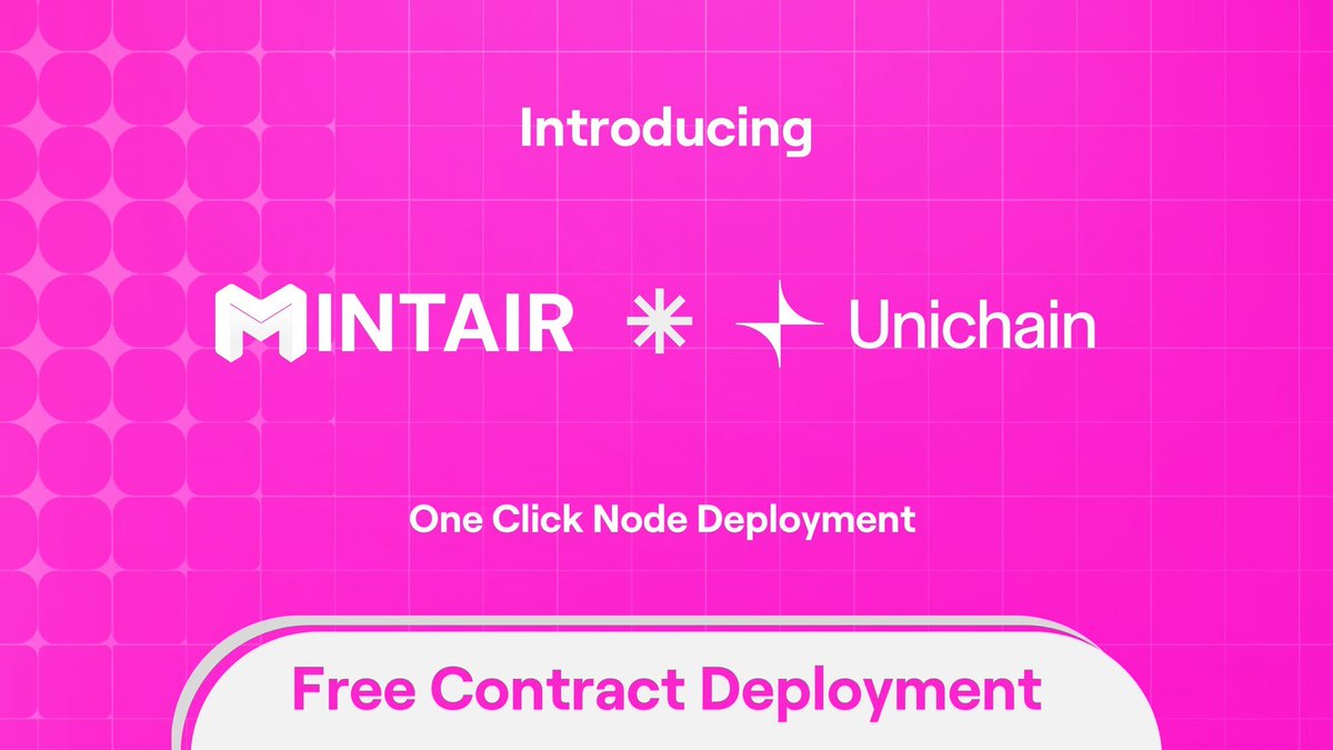 lingsnork's tweet image. Just launched my @unichain Testnet Full Node with a single click through @mintairxyz! 🚀
Super smooth setup. I am a #Noderzz now, and you can be one too! #OneClickValidator #Mintair