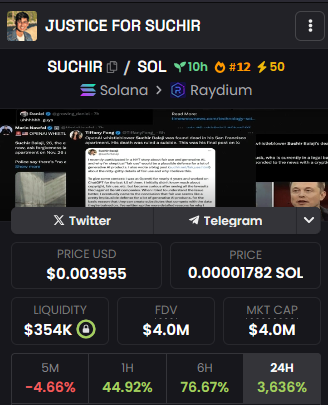shrebobo's tweet photo. Fk it

Just bought $SUCHIR at $4M mcap https://t.co/30hnDYAzv0