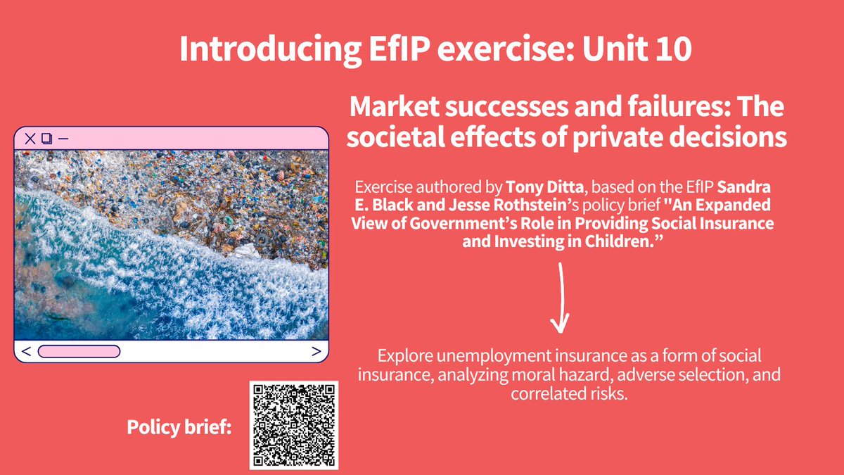 coreeconteam's tweet image. Understand market failures through real-world cases of unemployment insurance with the EfIP exercise for Micro Unit 10! Authored by Tony Ditta and based on the policy brief by Sandra Black & Jesse Rothstein. Access the exercise here core-econ.org/wp-content/upl…