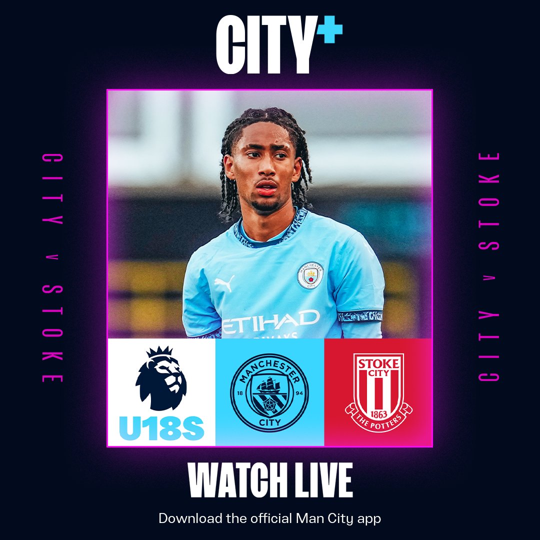 ManCity's tweet photo. We're under way against Stoke in the #PL18! 👊
Watch live on City+ ⤵️