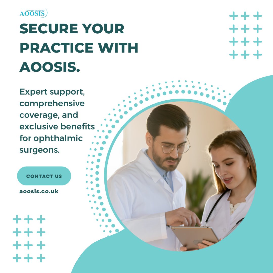 AOOSIS_'s tweet photo. 🛡️ AOOSIS has your back.
Ophthalmic surgeons get expert indemnity insurance, 24/7 medico-legal advice, and peace of mind for your practice. Focus on care, we’ll handle the rest.
🔗 https://t.co/hrCly0Mzh7
#AOOSIS #OphthalmicSurgeon #MedicoLegal #Ophthalmology #MedicalAdvisory https://t.co/kFwACSBCKP