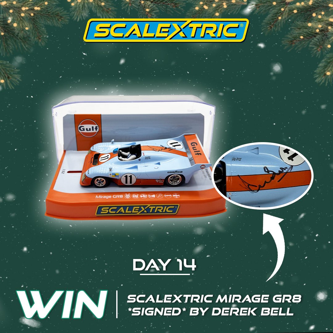 This is your chance to win a Scalextric 1975 Le Mans Winner Special Edition - Mirage GR8, signed by the legendary Derek Bell himself! 🏆✨
 
Celebrate one of the greatest moments in motorsport history with this incredible collector’s item.
 
All you have to do to enter is
 
1)