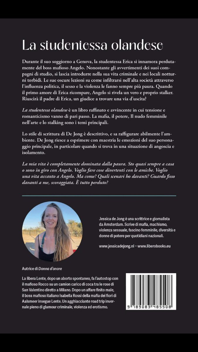 Spannend, mijn maffiaroman ‘Studente in Genua’ is er nu in ‘t Italiaans…mocht je kerstcadeautje zoeken voor Italiaanse amici.. amazon.it/dp/B0DQGLSZJT of in Nederland: amazon.nl/dp/B0DQGLSZJT