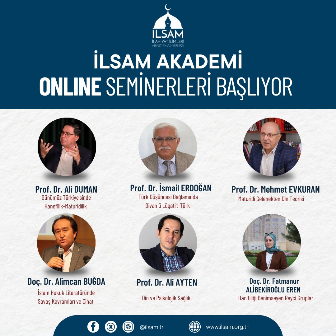 ilsam_tr's tweet photo. ✨Alanında yetkin birbirinden değerli hocalarımız ile iki haftada bir gerçekleştireceğimiz seminerlerimize hepiniz davetlisiniz...
🎥Seminerlerimiz zoom üzerinden ücretsiz bir şekilde gerçekleşecektir.
🔗Kayıt formu https://t.co/pyAxCwL8iw
#ilsam #onlineseminer https://t.co/5BlqliEVbU