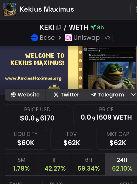 Kekius Maximus ($KEKI) | Base tweet media