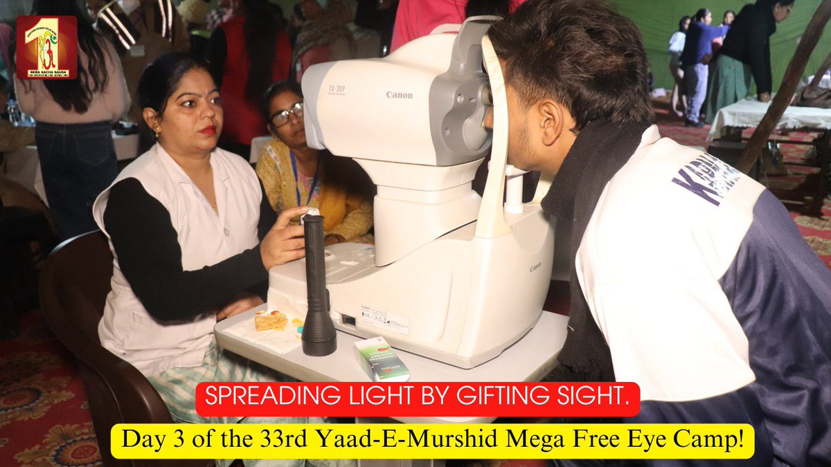 DSSNewsUpdates's tweet photo. The world remains a better place thanks to the selfless efforts of compassionate volunteers like these.  
With the immense blessings of Saint Dr. MSG, the 33rd 'Yaad-E-Murshid' Mega Eye Camp is restoring vision for thousands of underprivileged individuals, treating eye ailments, and ensuring healthier futures for all. 

#EyeCamp #GiftOfSight #DeraSachaSauda #RamRahim #SaintDrMSG #YaadEMurshidFreeEyeCamp