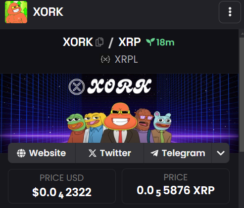 XORK_XRPL's tweet photo. Dexscreener has been successfully updated.

#XRPL #XRPLedger https://t.co/VUwVCCroox