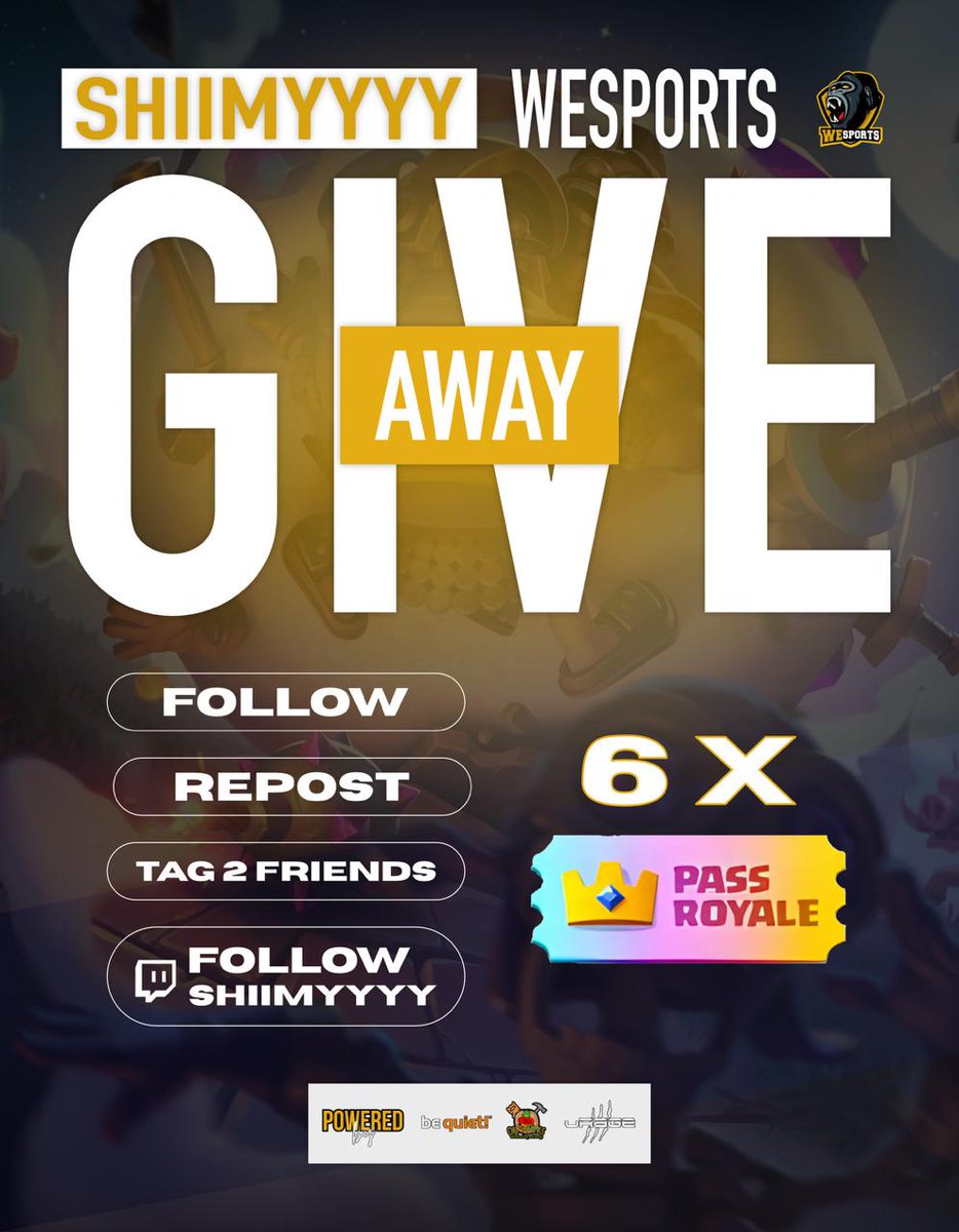 🖐️+☝️ Diamond Passes are waiting for you! 💎

Participate by doing this:

1️⃣ Follow <a href="/WeSports_CR/">WeSports</a> ♥️
2️⃣ Repost this post 🔂
3️⃣ Tag 2 friends 👥
4️⃣ Follow Shiimy on Twitch 📺

 twitch.tv/shiimyyyy

⏰ Deadline is 22.12.24 9PM CET
📢 Winners will be announced afterwards. GL🍀