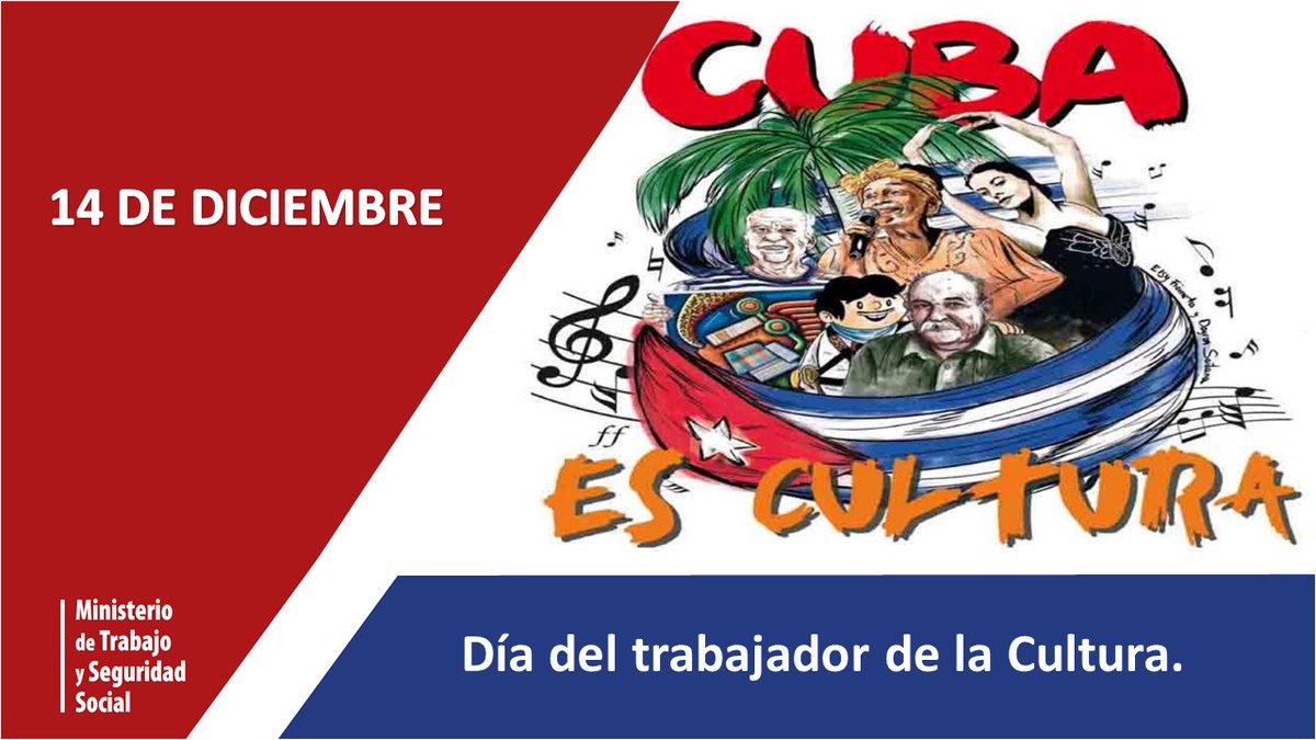 Felicitaciones para los trabajadores de la Cultura en ocasión del 14 de diciembre,  reconocimiento especial para la provincia de Holguín,  sede de acto nacional por los resultados alcanzados en el período. 
#LaCulturaEsAmor
#PorCubaEsAmor
<a href="/UlisesGuilarte/">Ulises Guilarte de Nacimiento</a> 
@CubaCentral